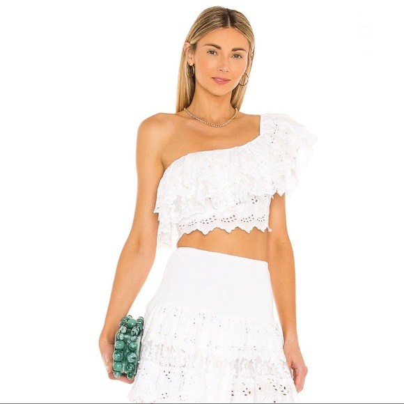 REVOLVE Place Nationale Melo Ruffle Top in White - Picture 1 of 5